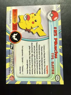 1999 Topps Pokemon #25 Pikachu TV Animation Edition Series MINT WOW - Image 2