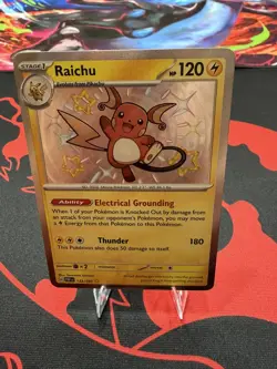 Pokemon Raichu - Shiny Rare Holo SV: Paldean Fates 2024 132/091 NM - Image 1