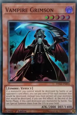DASA-EN004 VAMPIRE GRIMSON SUPER RARE 1ST EDITION YuGiOh CARD - Image 1