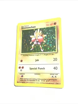 HITMONCHAN - 7/102 - Base Set - HOLO - 4th Print - 1999-2000 - Pokemon Card - LP - Image 1