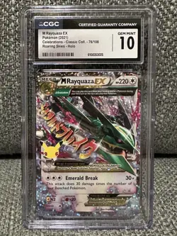 2021 Pokemon Celebrations Classic Coll. M Rayquaza EX #76/108 CGC 10 GEM MINT - Image 1