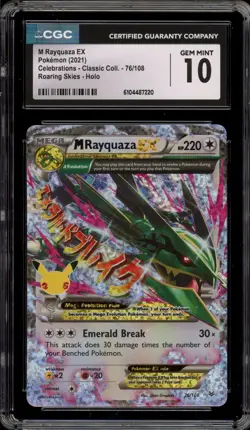 Pokemon M Rayquaza EX Celebrations Classic Coll. Holo #76 CGC 10 Gem Mint - Image 1