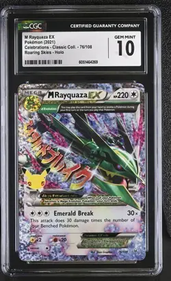 CGC 10 M RAYQUAZA EX 76 CELEBRATIONS CLASSIC COLLECTION POKEMON GEM MINT - Image 1