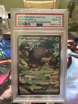 2025 POKEMON WHT EN-WHITE FLARE SPECIAL ILLUSTRATION RARE BOUFFALANT EX PSA 10 - Image 1