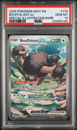 2025 POKEMON WHT EN-WHITE FLARE SPECIAL ILLUSTRATION RARE BOUFFALANT EX PSA 10 - Image 1