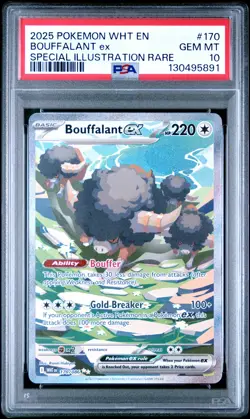 2025 POKEMON WHT EN-WHITE FLARE SPECIAL ILLUSTRATION RARE BOUFFALANT EX PSA 10 - Image 1