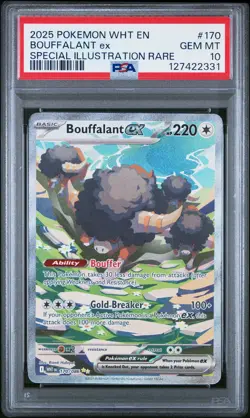 2025 POKEMON WHT EN-WHITE FLARE SPECIAL ILLUSTRATION RARE BOUFFALANT EX PSA 10 - Image 1