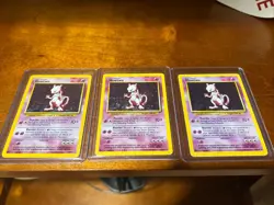 Pokemon TCG Mewtwo Holo Card 1999 Base Set Lot of 3 Common - Image 1