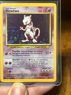 Pokemon TCG Mewtwo Holo Card 1999 Base Set Lot of 3 Common - Image 2