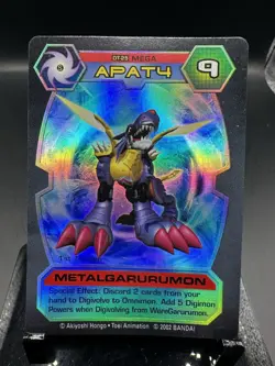 DIGIMON D-TECTOR SERIES 1 HOLO FOIL RARE CARD - DT-25 METALGARURUMON - Image 1