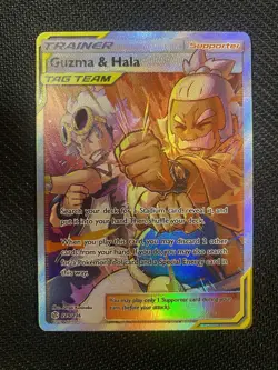 Guzma & Hala Full Art Holo Ultra Rare 229/236 Sm-Cosmic Eclipse Pokemon TCG - Image 1
