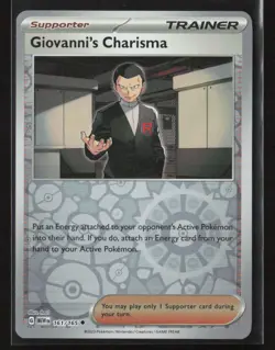Giovanni's Charisma #161/165 SV: Scarlet & Violet 151 Reverse Holo Pokemon TCG - Image 1