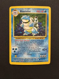 Pokemon TCG Blastoise 002/102 BS: Base Set Holo Rare English MP - Image 1