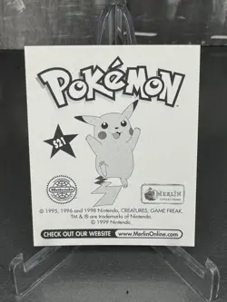 Pokemon - Eevee - Topps Merlin Sticker - Series 1 - #S21/36 - Holo - 1999 - Image 2