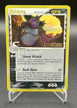 Pokemon Nidoking 6/101 - Reverse Holo Stamped Rare EX Dragon Frontiers 2006 - LP - Image 1