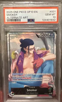 Smoker OP10-001 - One Piece Royal Blood Alt Art - PSA 10 - Image 1