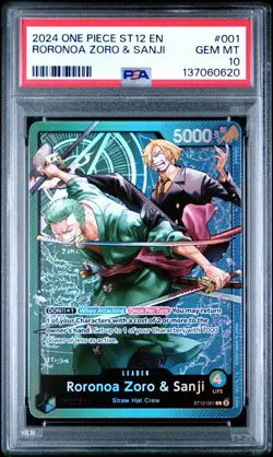 2024 ONE PIECE ST12-001 STARTER DECK RORONOA ZORO & SANJI LEADER PSA 10 GEM MINT - Image 1