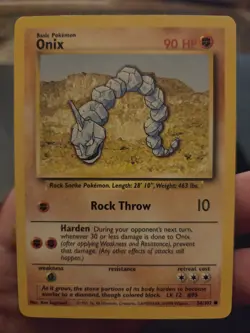 NM Onix 56/102 Base Set Common Pokemon Card TCG WOTC UK Unlimited Near Mint - Image 1