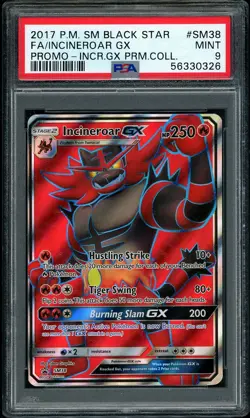 2017 Pokemon SM Incineroar GX Full Art Black Star Promo #SM38 PSA 9 MINT - Image 1