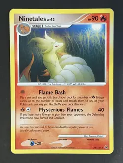 2009 Platinum Base Set Ninetales 36/127 - Non-Holo Rare Pokemon Card LP - Image 1