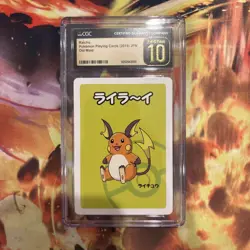 CGC PRISTINE 10 Raichu Pokemon Playing Card JPN Old Maid *slab is all scratched - Image 1