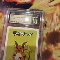 CGC PRISTINE 10 Raichu Pokemon Playing Card JPN Old Maid *slab is all scratched - Image 2