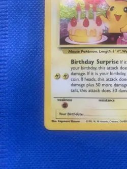 Pokemon 2000 Promo Black Star #24 Birthday Pikachu Holo Card - Image 4