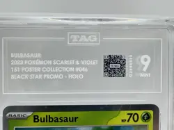2023 Bulbasaur Pokemon Scarlet & Violet Black Promo Holo #046 Graded TAG 9 - Image 3