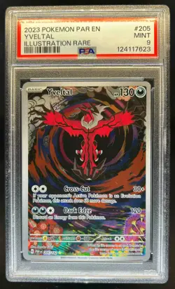 2023 Pokemon SV Paradox Rift PAR EN Yveltal #205/182 PSA 9 - Image 1