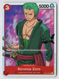 Roronoa Zoro (025) OP01-025 - One Piece Romance Dawn English SR foil NM - Image 1