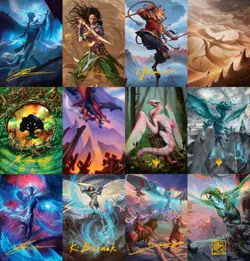 MTG Tarkir Dragonstorm Art Series GOLD-STAMPED SIGNATURE Cards - Image 1