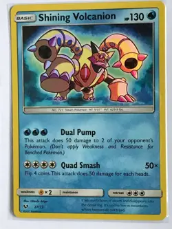 Shining Volcanion SHINY ULTRA RARE 27/73 SM Shining Legends Pokemon Card NM HOLO - Image 1