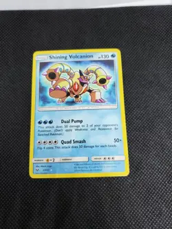 Shining Volcanion SHINY ULTRA RARE 27/73 SM Shining Legends Pokemon Card NM HOLO - Image 1