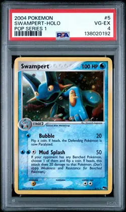 2004 POKEMON POP SERIES 1 #5 SWAMPERT-HOLO PSA 4 - Image 1