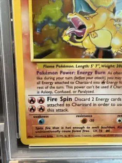 Pokemon TCG Charizard Base Set 4/102 Holo 1999 Base Set PULLED Not One Scratch! - Image 3
