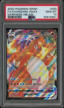 2020 Pokemon Sword & Shield Darkness Ablaze #020 Fa/Charizard Vmax PSA 10 - Image 1