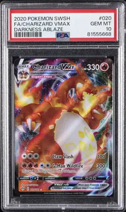 2020 POKEMON SWORD & SHIELD DARKNESS ABLAZE #020 FULL ART/CHARIZARD VMAX PSA 10 - Image 1
