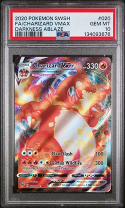 2020 POKEMON SWORD & SHIELD DARKNESS ABLAZE FA/CHARIZARD VMAX#020 PSA 10 - Image 1