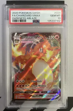 2020 POKEMON SWORD & SHIELD DARKNESS ABLAZE #020 CHARIZARD VMAX PSA 10 - Image 1