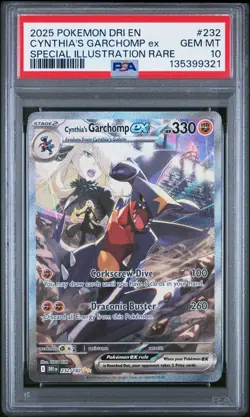 2025 Pokemon Destined Rivals Cynthia's Garchomp EX SIR #232 PSA 10 GEM MINT - Image 1