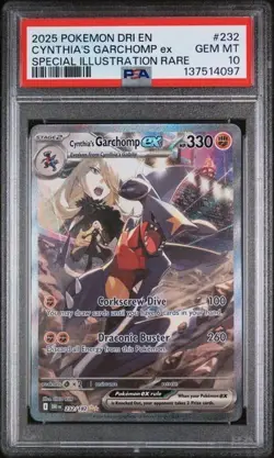 Pokemon 2025 Cynthia's Garchomp ex 232 SIR Destined Rivals GEM MINT PSA 10 - Image 1