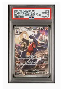 2025 POKEMON Cynthia's Garchomp EX 232/182 SIR Destined Rivals PSA 10 GEM MINT - Image 1