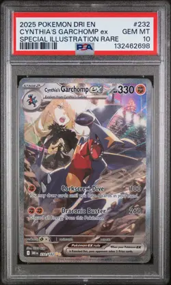 2025 POKEMON DESTINED RIVALS #232 CYNTHIA’S GARCHOMP ex SIR PSA 10 GEM MINT - Image 1