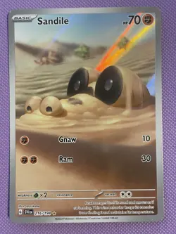 Pokemon TCG Sandile 216/198 Scarlet and Violet Base Illustration Rare LP - Image 1