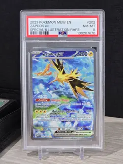Pokemon Card TCG Zapdos EX 202/165 Scarlet & Violet 151 Holo 2023 Card PSA 8 NM - Image 3