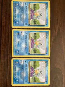 3 Pokemon TCG Squirtle Second Edition MP Base Set 2, Regular Common Card 93/130 - Image 1