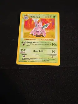 Pokemon Nidorino TCG Base Set Uncommon Card 37/102 1st Edition Shadowless - Image 2