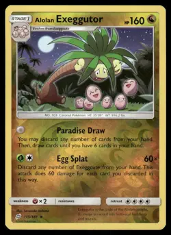 Pokemon Cards Alolan Exeggutor 115/181 Reverse Holo Team Up Sun & Moon NM - Image 1