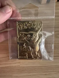 1999 Pikachu Gold Plated Bar #25 Card Limited Ed Burger King Pokemon - Image 1