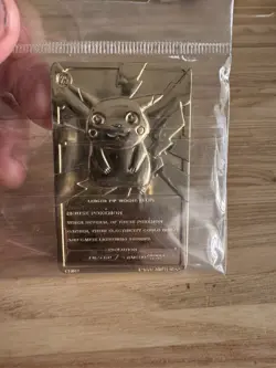1999 Pikachu Gold Plated Bar #25 Card Limited Ed Burger King Pokemon - Image 2